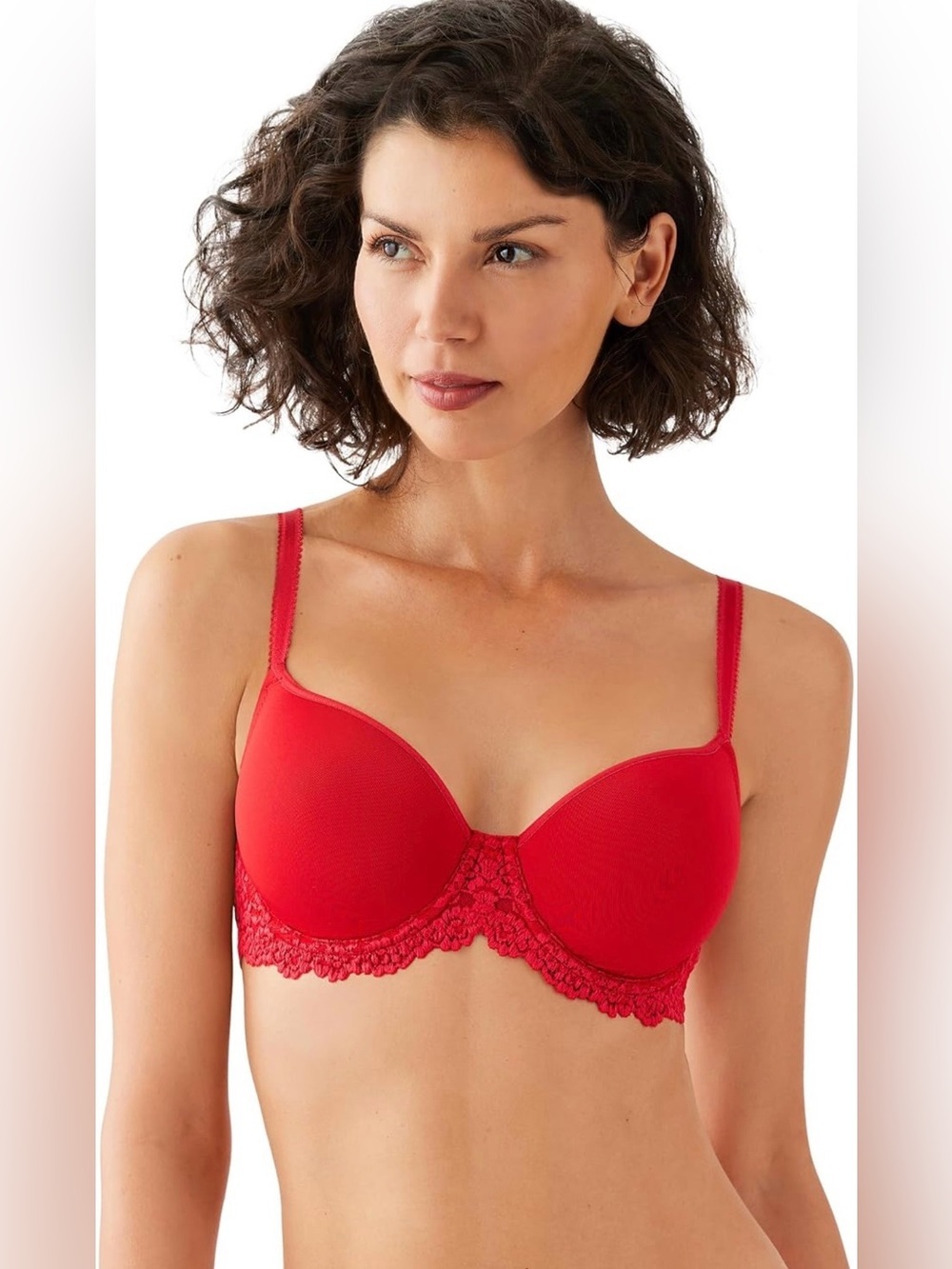 Wacoal Womens Embrace Lace Lightly Padded Underwire Mid Coverage T-Shirt Bra